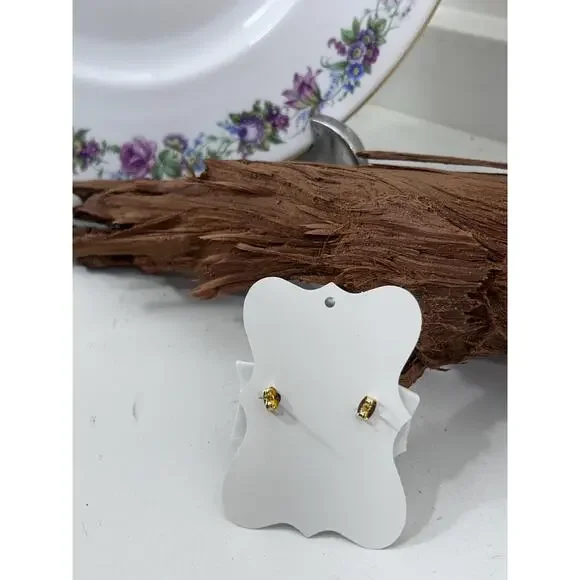 Handmade Broken China Earrings Flower Rose Botanical Pink White Gold Earrings - Picture 3 of 4